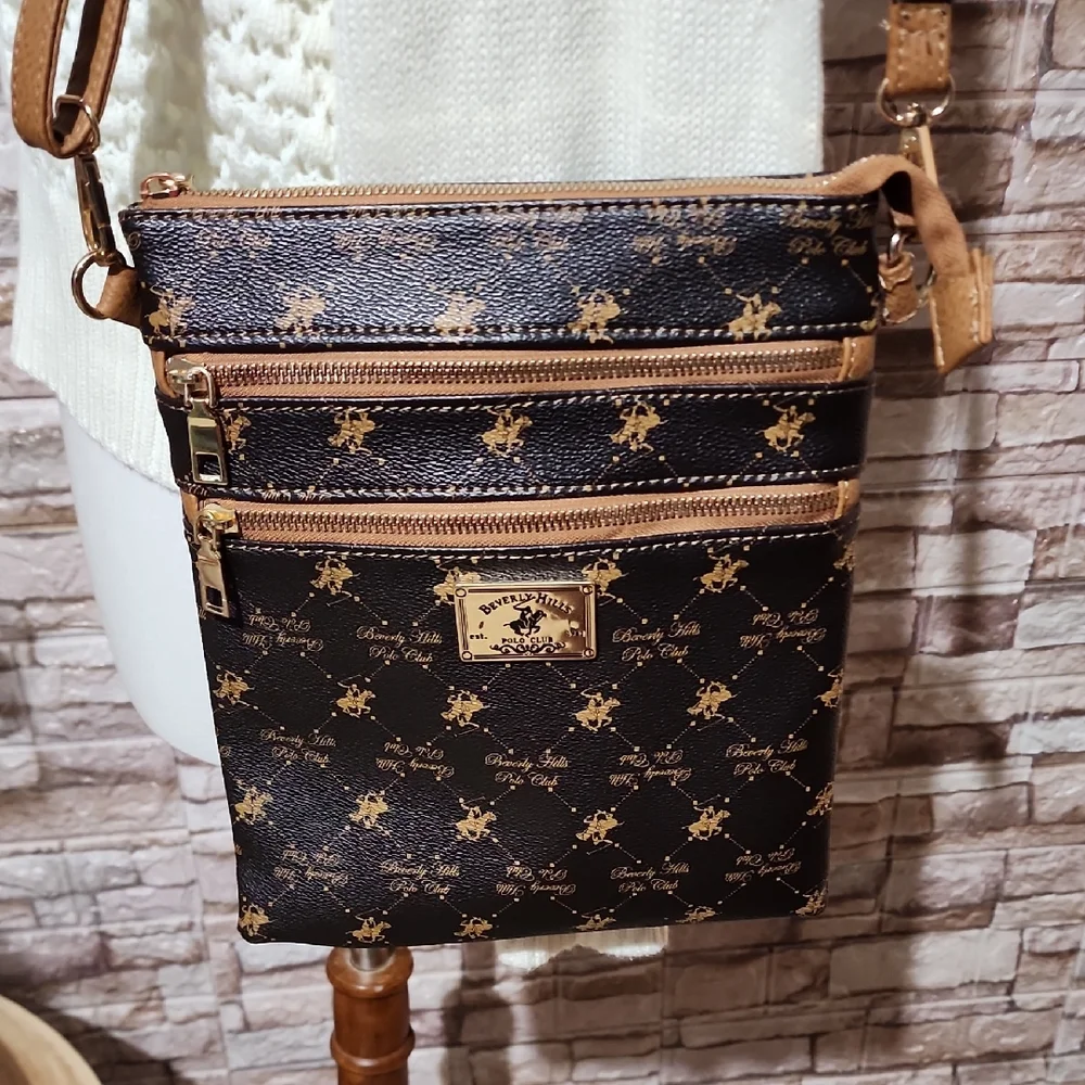 Beverly Hills Polo Club Brown and Black Crossbody Bag
